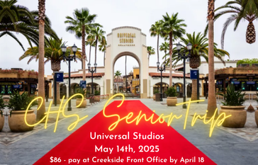 Universal Studios Flyer for Senior Trip