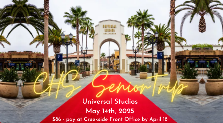 Universal Studios Flyer for Senior Trip