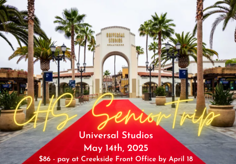 Universal Studios Flyer for Senior Trip